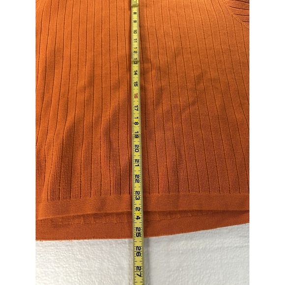 VTG Abercrombie Fitch Sweater Men XL Orange Acrylic Muscle 3D Rib Sweatshirt 90s - Picture 7 of 9